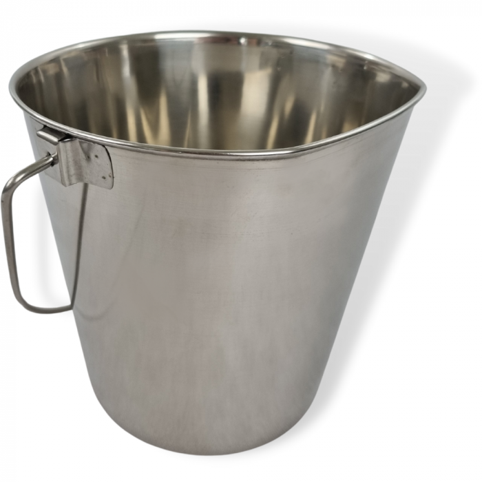 Wassernapf Edelstahl Eimer mit 1 Flachen Seite 15cm
