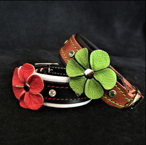 "Blumen" Halsband in div. Farben