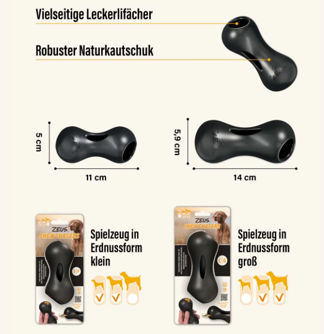 Zeus ChewChasers -Spielzeug in Erdnussform
