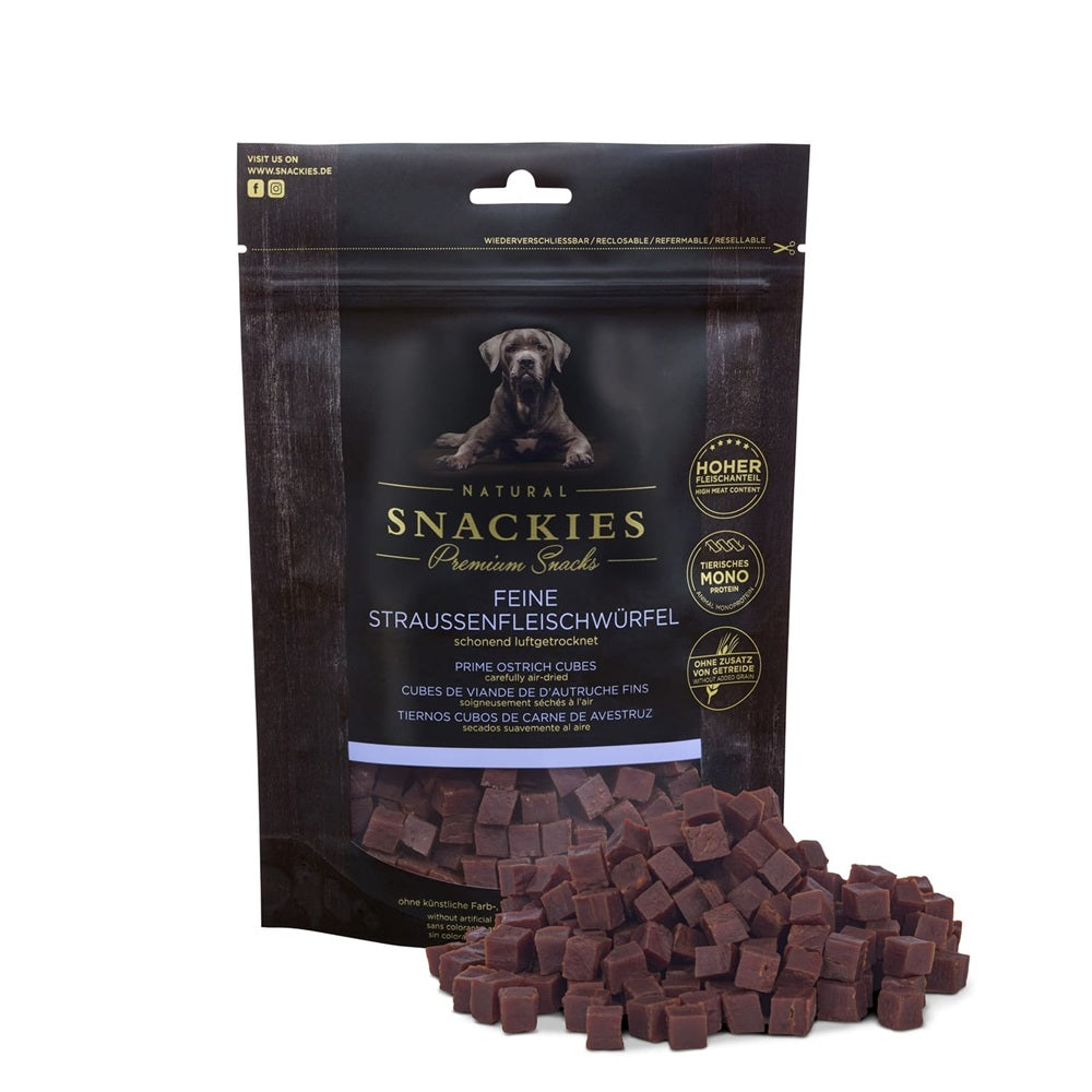 Feine Straussenfleischwürfel 150g