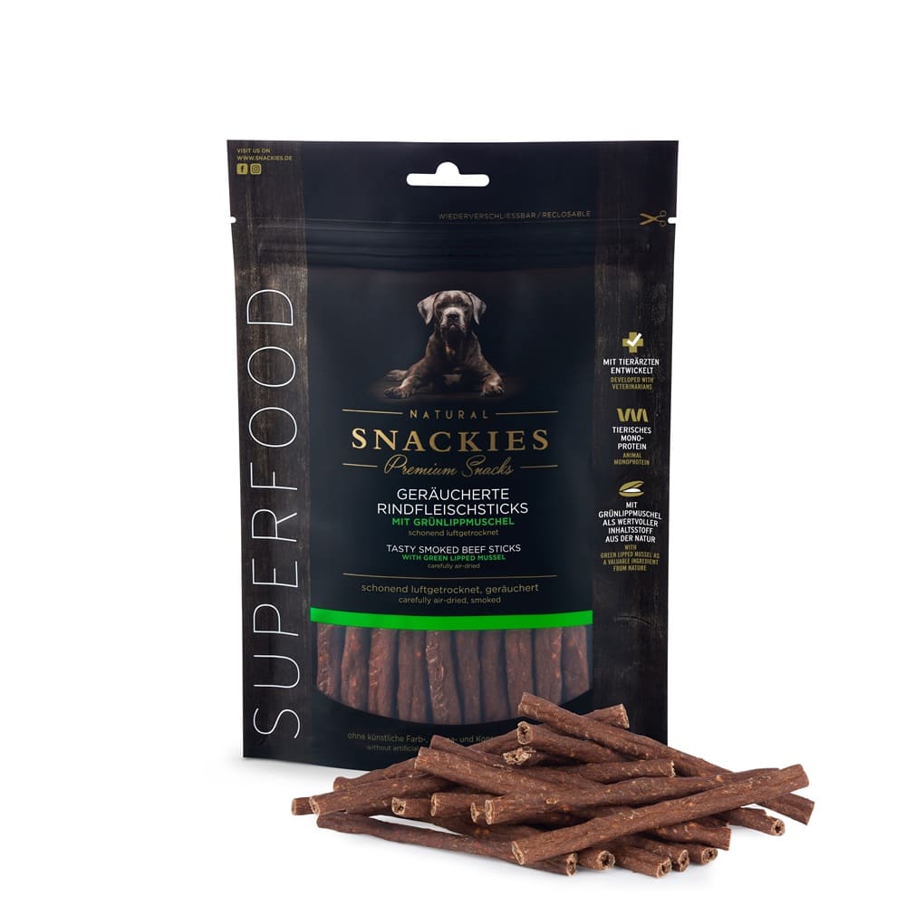 Geräucherte Rindfleischsticks mit Grünlippmuschel 170g