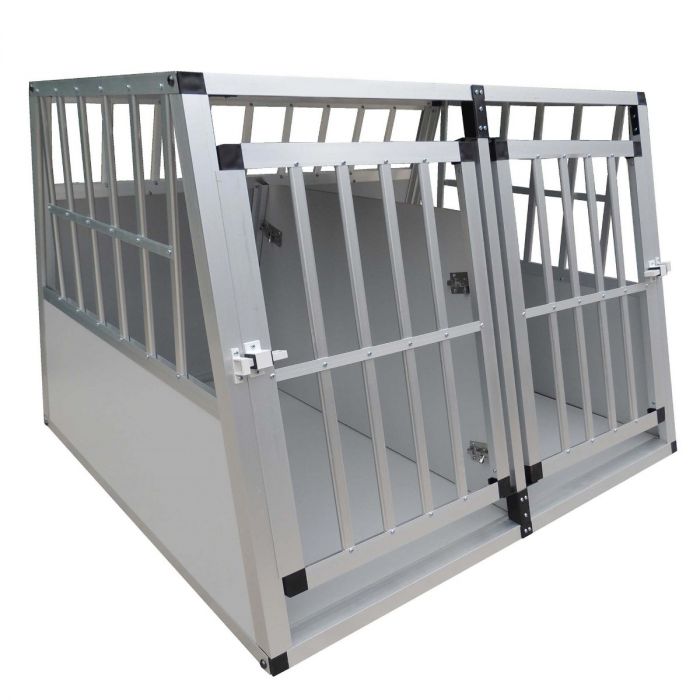 Transportbox Doppelt mit Partition-Aluminium MDF 104x90x69cm