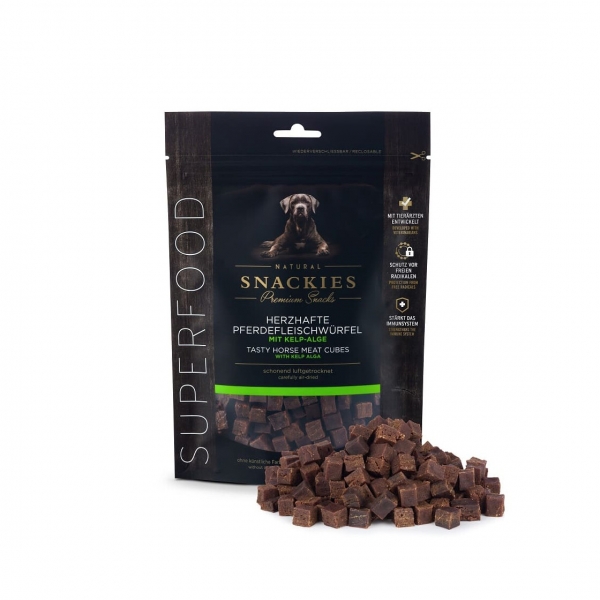 SNACKIES Herzhafte Pferdefleischwürfel mit Kelp-Alge